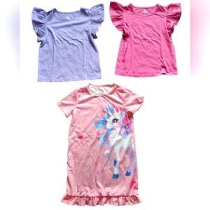 Little girl tops shirts pajamas bundle size Small